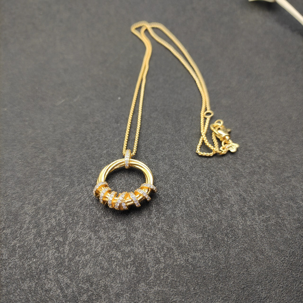David Yurman Gold Spinning Bead Diamond Necklace - Picture 5 of 8